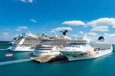 Cruise ships docked in Nassau, Bahamas