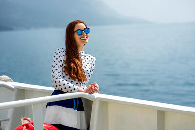 Woman solo on a cruise ship