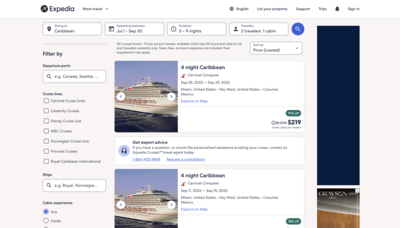 Expedia's website