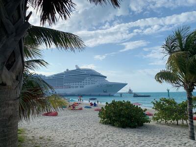 Cruise ship in Ocean Cay