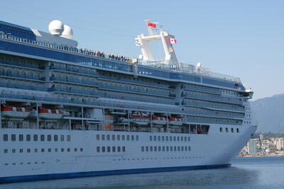 Cruise ship on a sunny day