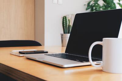 computer on a desk