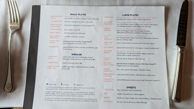 Dining Room menu