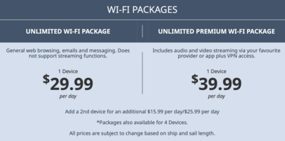 ncl cruise internet package