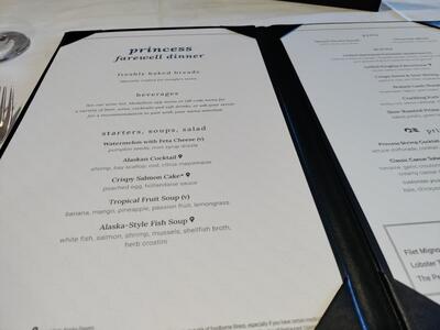 dining room menu