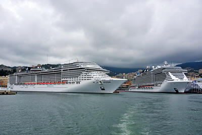 MSC ships in Genoa Italy