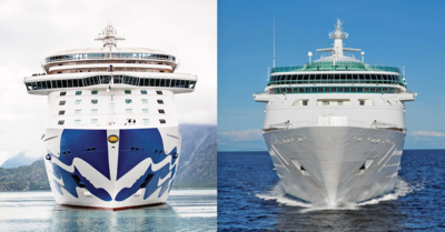 Princess Cruises and Royal Caribbean side by side
