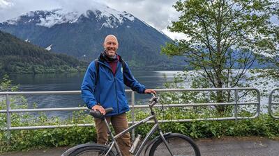 John biking in Sitka