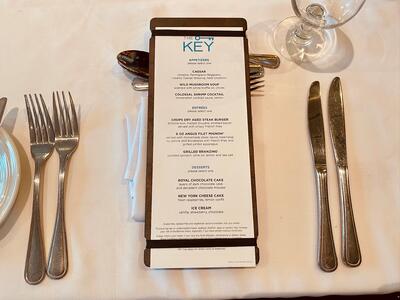 The Key lunch menu