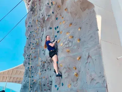Rock climbing on Adventure of the Seas