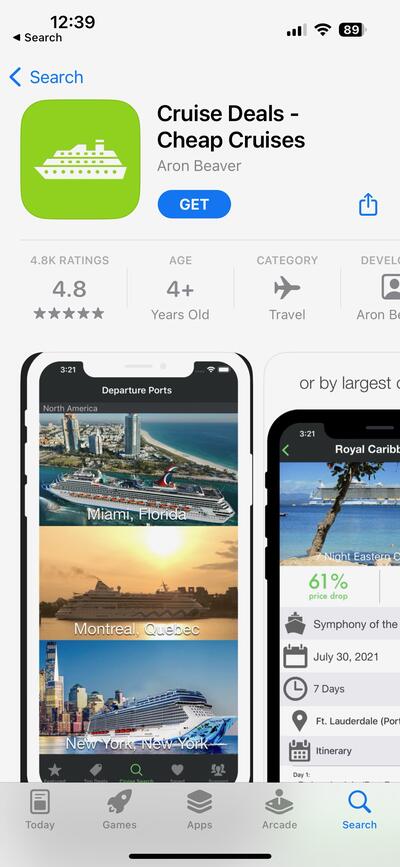 cruise deals app