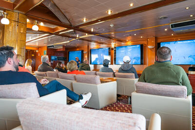 Enrichment lecture on Sea Spirit cruise ship
