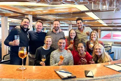 friends on cruise ship in Antarctica