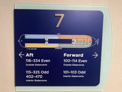 sign of 7th floor on Wonder of the Seas