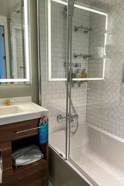 Vanity and shower stall
