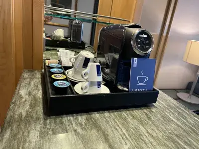 Coffee maker inside the suite