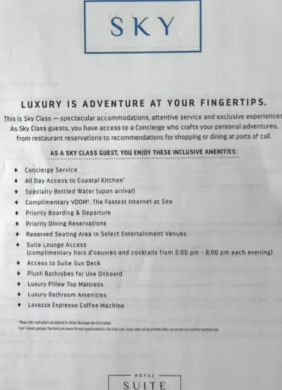 Sky suite perks list