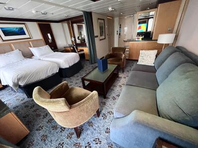 Wide view of the suite cabin