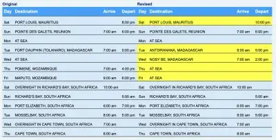 Itinerary change