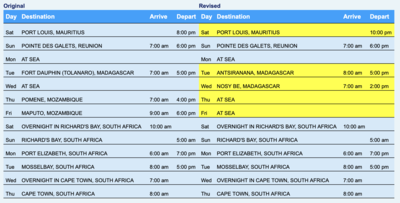 Itinerary change