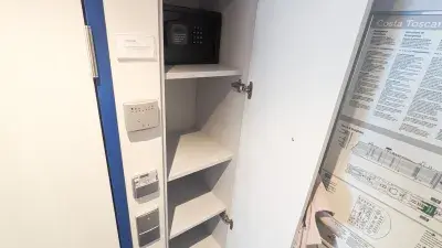 Costa Toscana cabin closet shelves