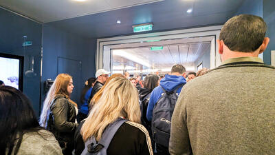 Crowds on Costa Toscana ship