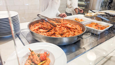 Prawns in buffet on Costa Toscana cruise ship