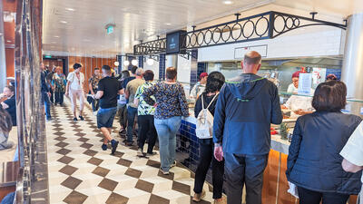 Crowded buffet on Costa Toscana