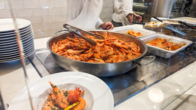 Prawns on Costa Toscana cruise ship