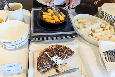 bananas foster being made in a pan