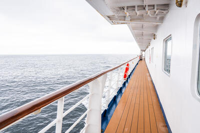 promenade deck on Sea Spirit cruise ship