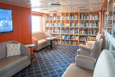 Library on Sea Spirit cruise ship