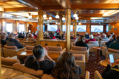 Oceanus Lounge presentation on Sea Spirit cruise ship