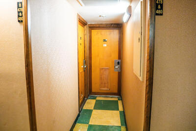 cabin entryway on Queen Mary ship