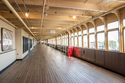 Promenade deck on Queen Mary ship