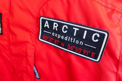 Close-up of Poseidon Expeditions parka