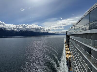 Sailing through Alaska on a cruise