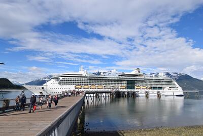 Serenade of the Seas cruise ship docked in Haines, Alaska