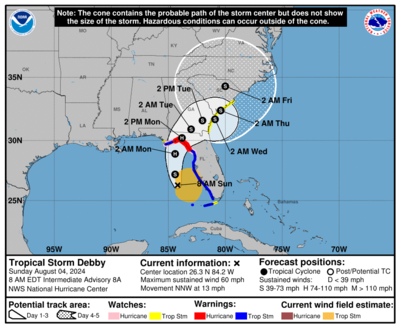 Tropical-storm-Debby-Cone