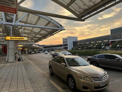 BWI airport at sunset