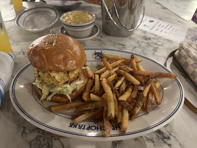 Crab cake sandwich in Baltimore, Maryland