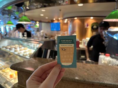 Cafe Select Coffee Card on Vision of the Seas