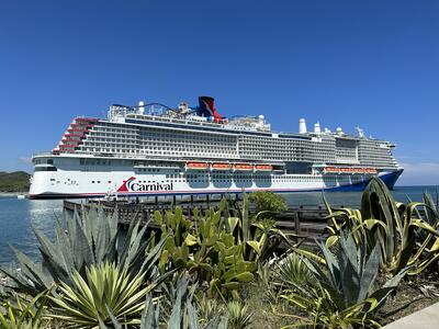 Carnival Celebration docked in Amber Cove