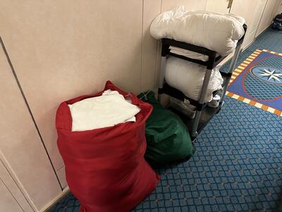 Cart used by stateroom attendants on Vision of the Seas