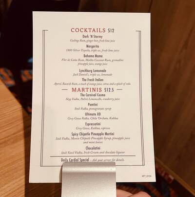 Dinner Menu