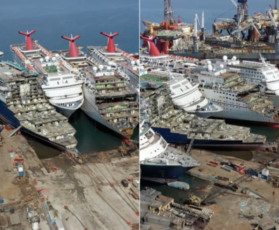 Cruise ships being dismantled