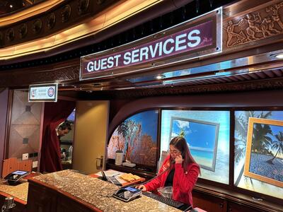 Guest Services desk on Carnival Elation