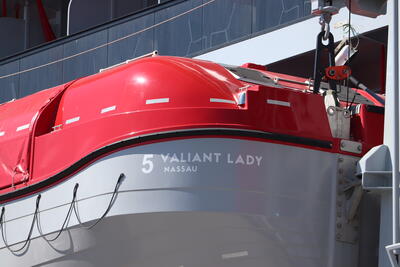 Lifeboat on Virgin Voyages' Valiant Lady