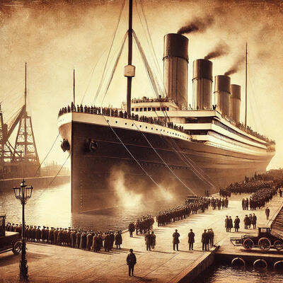 Titanic in port