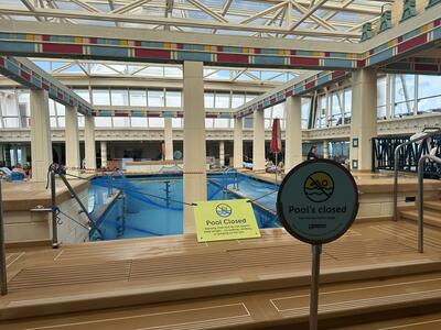 Solarium pool closed because of weather